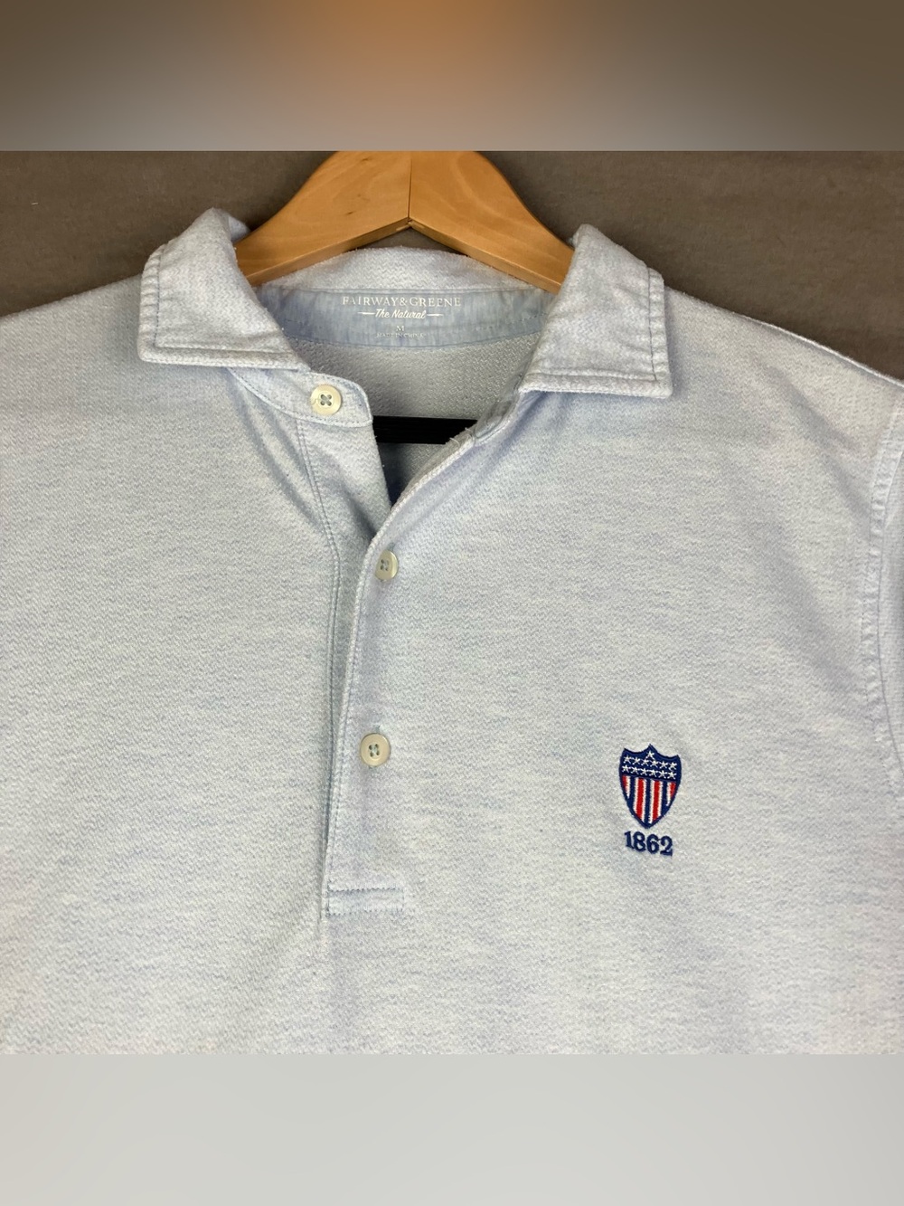 Fairway & Greene Men's Size M Union League Golf Light Blue Long Sleeve Shirt. In
